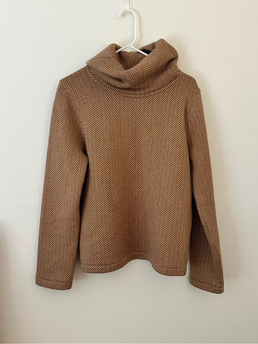 J. Crew Brown Herringbone Turtleneck Sweater